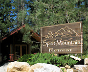 the sign for Spirit Mountain Retreat